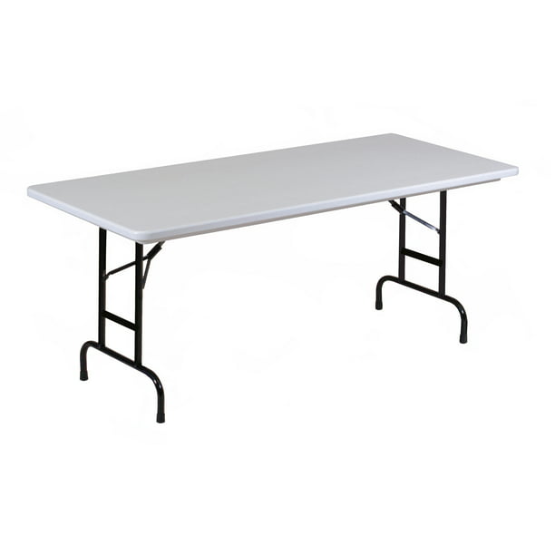 Long Folding Training Table Commercial Grade Gray White Granite Plastic 12 Ft